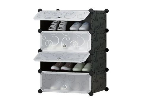 Компактна пластикова шафа-органайзер для взуття 37×37×73 см