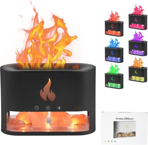 Лампа-аромадифузор Docsal Flame 3в1: LED-підсвічування та зволожувач повітря