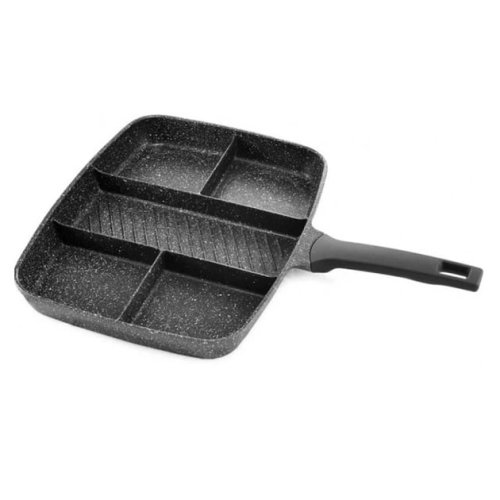 Прямокутна сковорода UNIQUE UN-4021 5-в-1 з 5 секціями, 38×31 см