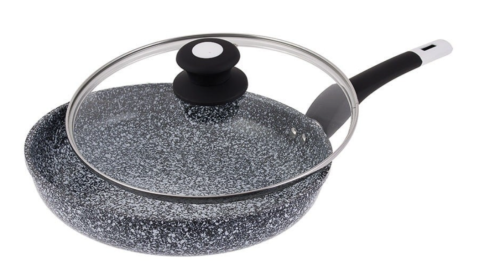 Глибока сковорода UNIQUE UN-5114-22 з кришкою, антипригарне гранітне покриття