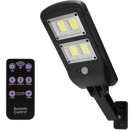 Світлодіодний вуличний прожектор LL-68T з датчиком руху, сонячною панеллю та пультом ДК