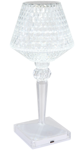 3D кришталевий нічник-лампа 26 см, акумуляторна, сенсорне керування, 3 режими