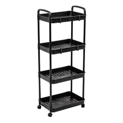 Органайзер-етажерка на коліщатках 4 яруси з гачками для дому та кухні SKLM-11