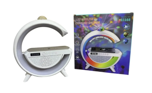 Настільна смарт-лампа-нічник 3-в-1 RGB G2388 з бездротовою зарядкою та Bluetooth-колонкою