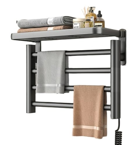 Електрична настінна рушникосушка для ванної GN-9402-G з полицею