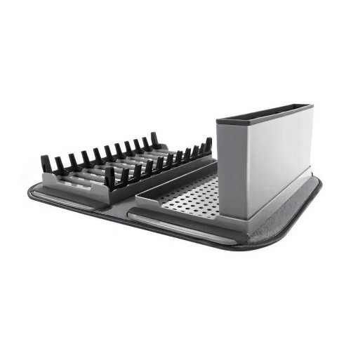 Кухонна сушарка для посуду з підставкою 41,5×33×13,5 см: піддон + мікрофібровий килимок