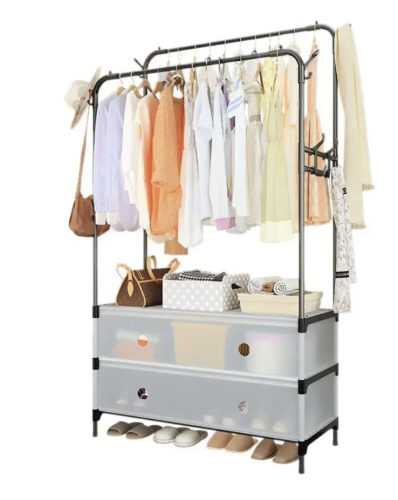 Підлоговий органайзер MJPP83: полиця для взуття + стійка-вішалка для одягу, для дому