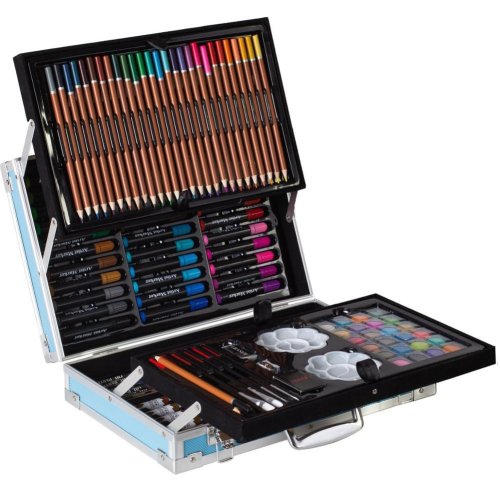 Дворівневий набір для малювання й творчості в кейсі «Єдиноріг», 145 предметів