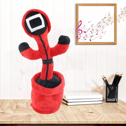 М’яка іграшка-повторюшка «Гра в кальмара»: танцюючий співаючий кактус Squid Game