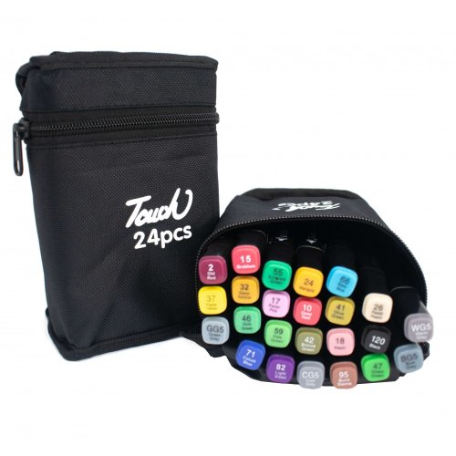 Набір двосторонніх маркерів для скетчингу Sketch Marker Touch Raven, 24 шт.