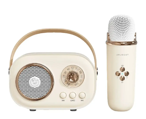 Портативна Bluetooth-колонка RETRO на акумуляторі з мікрофоном — міні-караоке