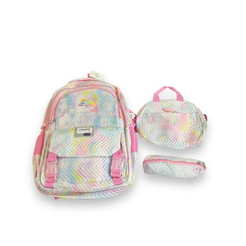 Дитячий шкільний рюкзак 3 в 1 для дівчаток «Дельфінчик» (набір: рюкзак+сумка+пенал)