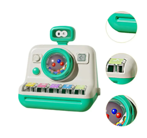 Міні-піаніно іграшкове з музикою та підсвіткою, електросинтезатор на батарейках, Монтессорі, 18м+