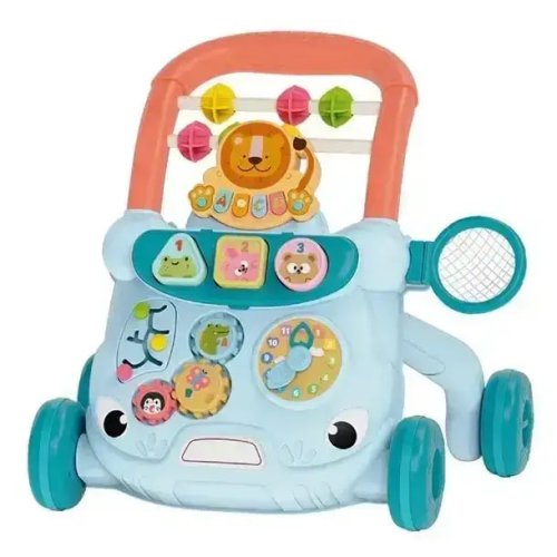 Дитячі ходунки-каталка 4в1 з розвивальним центром: сортер, шестерні, баскетбольне кільце