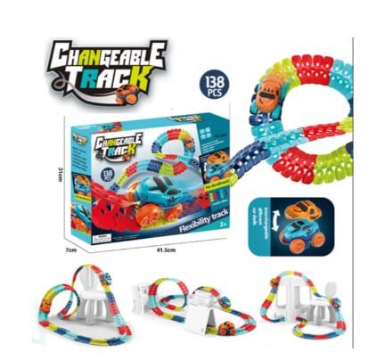Гнучка гоночна траса Cheangeble Track з машинкою, 138 деталей (138 pcs)