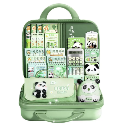 Канцелярський набір «Панда» 55 предметів у кейсі-валізі з кодовим замком, 55 в 1