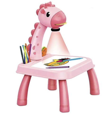 Дитячий музичний стіл-проектор для малювання з підсвічуванням, жираф Projector Painting