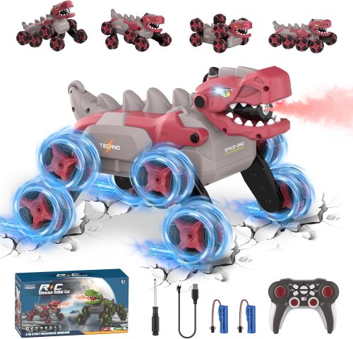 Трюкова іграшка-динозавр на радіокеруванні A-Toys 2209, 8-колісний робот-машинка