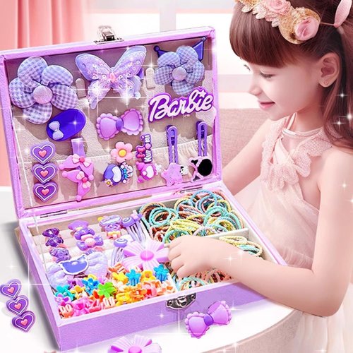 Подарунковий дитячий набір аксесуарів для волосся Kuromi: шпильки та гумки