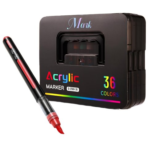 Набір акрилово-акварельних маркерів Acrylic MAP-13 для художників, 36 шт., чорний бокс