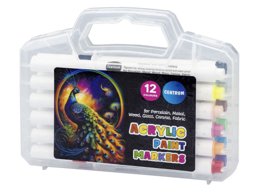 Набір акрилових маркерів Centrum MAP-01 для творчості, 12 шт.
