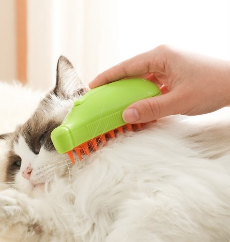 Парова щітка PET SPRAY BRUSH для собак і котів: вичісування шерсті, розпилювач, USB-зарядка