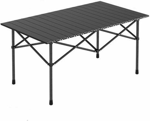 Складний портативний стіл для кемпінгу з алюмінієвою стільницею, чохол, 94×57×50 см