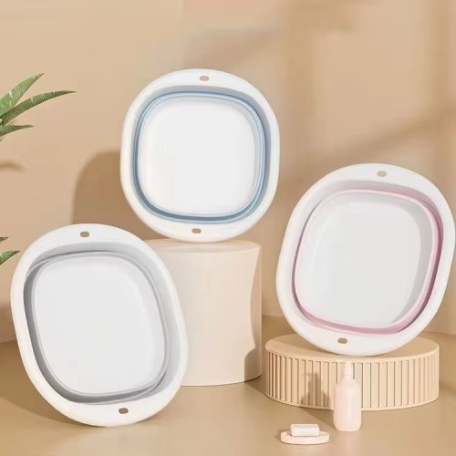 Складаний силіконовий таз 3 л — універсальний розкладний кошик-тазик з ручками