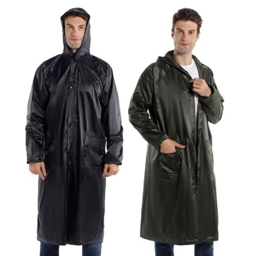 Дощовик-плащ на блискавці з капюшоном, водонепроникна туристична накидка від дощу