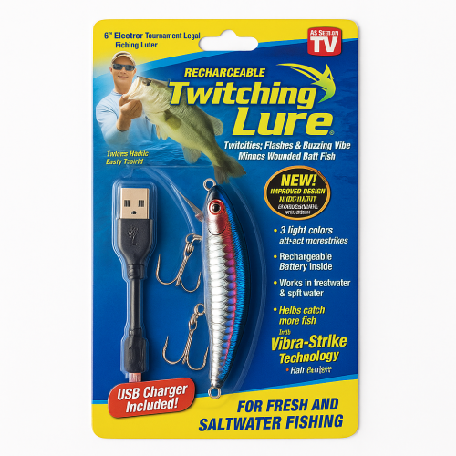 Електронний воблер Twitching Lure з акумулятором: світна хижа приманка, USB-зарядка