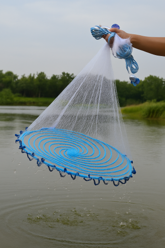 Американська кастингова сітка 1,5 м з кільцем, парашутна фрісбі з ліски, комірка 12 мм