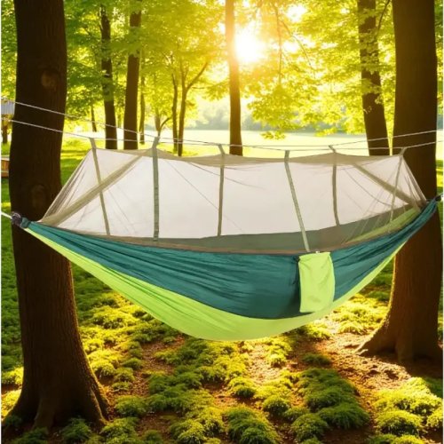 Туристичний підвісний гамак-кокон з москітною сіткою 220×120 см для кемпінгу та походів