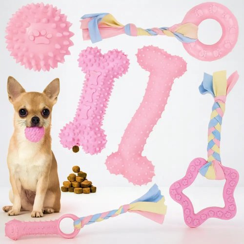 Іграшковий набір для собак 6-в-1: яскраві безпечні іграшки для активних ігор та розвитку