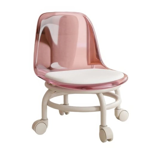 Домашнє крісло-стілець на коліщатках з м’яким сидінням і прозорою акриловою спинкою