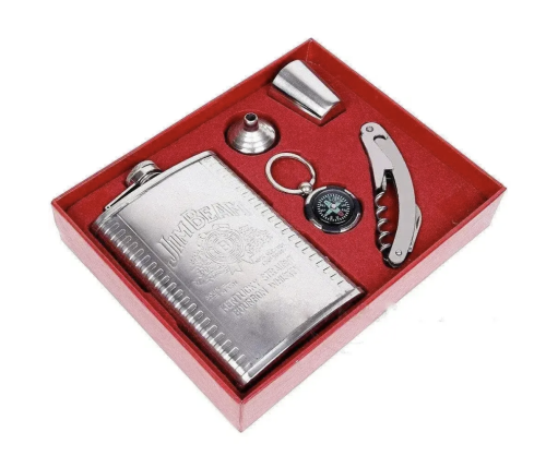 Подарунковий чоловічий набір XL-5508: фляга, компас і мультиніж для туризму та відпочинку