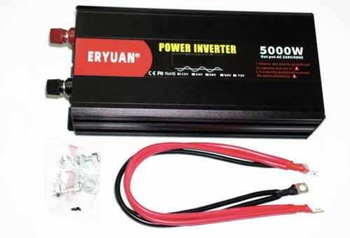 Інвертор Eryuan 12V→220V 5000W, чиста синусоїда, LCD-дисплей, вольтметр (12–220)