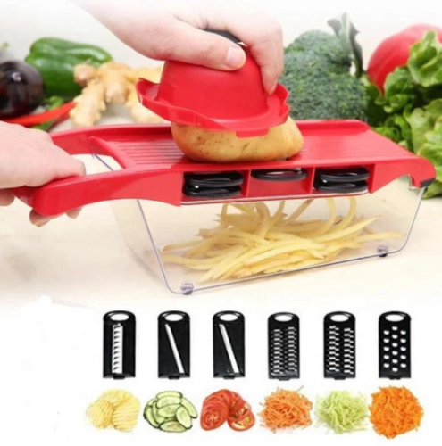 Овочерізка Mandoline Slicer 6в1: мультислайсер-тертка для овочів і фруктів з контейнером
