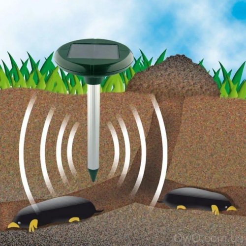 Відлякувач кротів і гризунів Solar Rodent Repeller на сонячній батареї, ультразвук (2 шт)