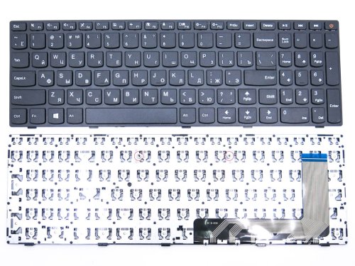 Клавіатура для Lenovo IdeaPad 110-15ISK/110-17ACL/110-17IKB/110-17ISK, чорна з рамкою (RU)