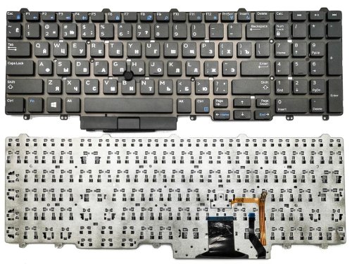 Клавіатура для Dell Latitude E5550/E5570/E5580/E5590/E5591 0T9RCN, Precision 7510/7710, чорна, без рамки, поінтстик HC