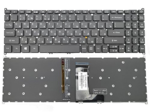 Клавіатура для Acer Aspire A515-53/52/54/55/56/44/45/46, A315-42/55 RU, чорна, без рамки, з підсвіткою Original
