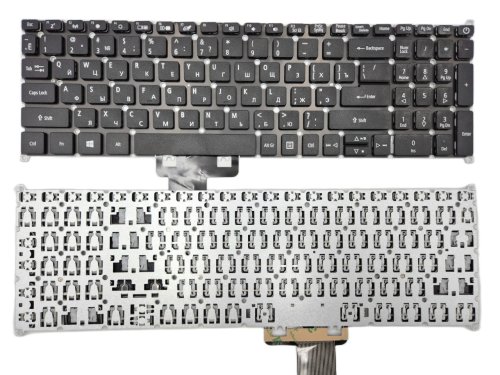 Клавіатура для ACER Aspire A317-32/317-33/A317-51/51G/51K/51KG/52/52G/A715-74/74G, чорна, без рамки (RU)