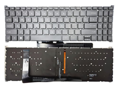 Клавіатура для Acer Aspire A315-510P/A515-48/A515-58/A715-52/A715-78, Nitro V15 ANV15-41/ANV15-51 (RU, чорна, підсвітка)