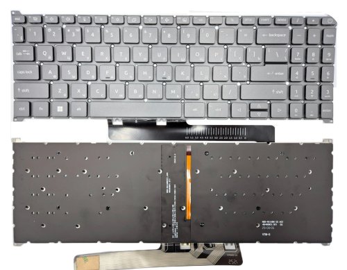 Клавіатура з підсвіткою для ACER Aspire A315-510P/A515-48/A515-58/A715-52/A715-78, Nitro V15 ANV15-41/ANV15-51, N23H4/N22Q23/N23C3, RU Gray