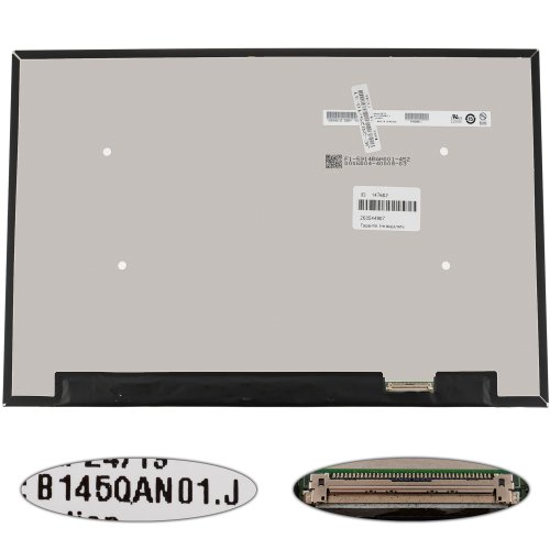 Матриця IPS 14.5" B145QAN01.J 2560×1600 eDP 40pin 120Hz LED Slim матова, розʼєм справа внизу