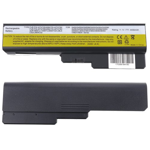 Батарея LENOVO 42T4585 для B460/B550/G430/G450/G530/G550/G555/N500/V460/Y430/Z360 11.1V 4400mAh Black
