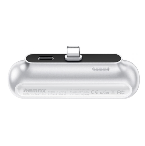 Повербанк Remax RPP-576 Capsule Series, білий, 2500 мАг — швидка допомога для iPhone