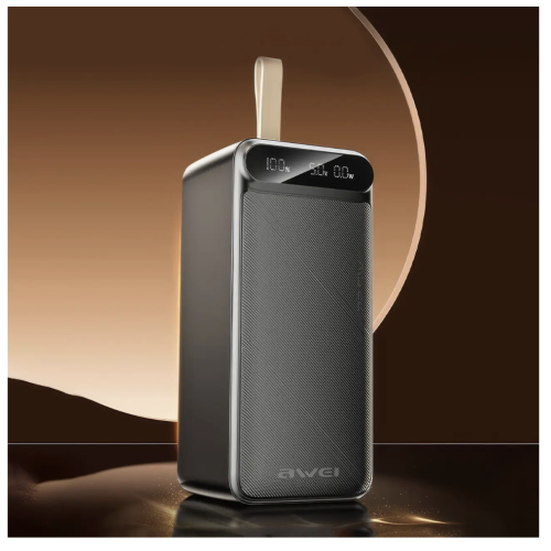 Повербанк AWEI P101K 100000 mAh 22.5W з дисплеєм і LED-ліхтариком