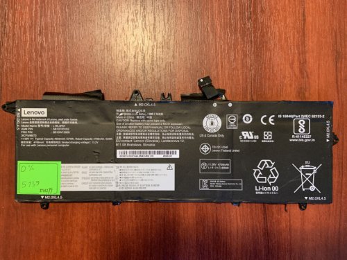 Акумулятор B5138 LENOVO L18L3PD1 (0% знос) для ThinkPad T14S/T490S/T495S; сумісний: 02DL013/02DL014/02DL016/L18C3PD1/L18L3PD1/L18M3PD1/L18M3PD2/SB10K97651/SB10K97652/SB10K97654/T14S-20T0/20T1/T490S/20NX/20NY/T495S/20QJ/20QK Original