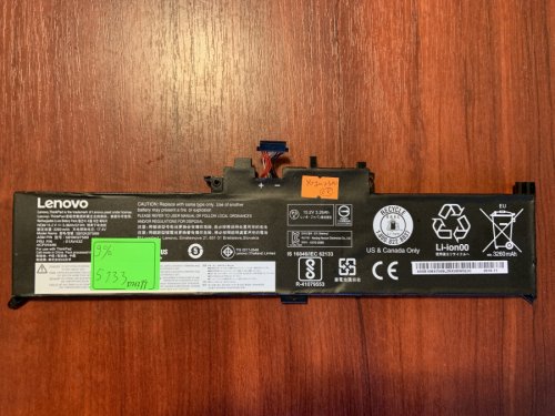 Батарея Lenovo SB10K97589 (B5133), знос 9% для ThinkPad Yoga X260/Yoga 260/X380/Yoga 370 Original